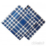 Linandelle Lot de 2 Serviettes de Table Carreaux Normands Bleues 50x50cm - B077XZ63CM